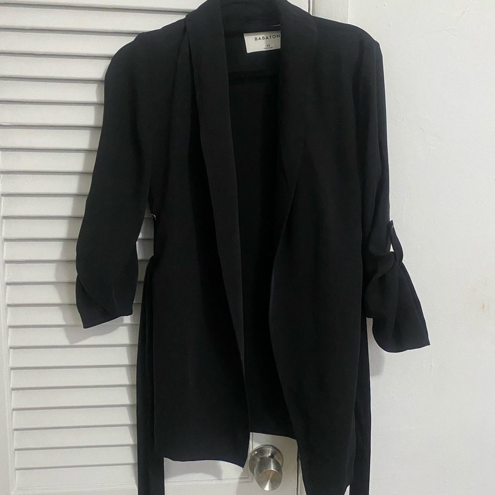 Babaton blazer with adjustable waist tie